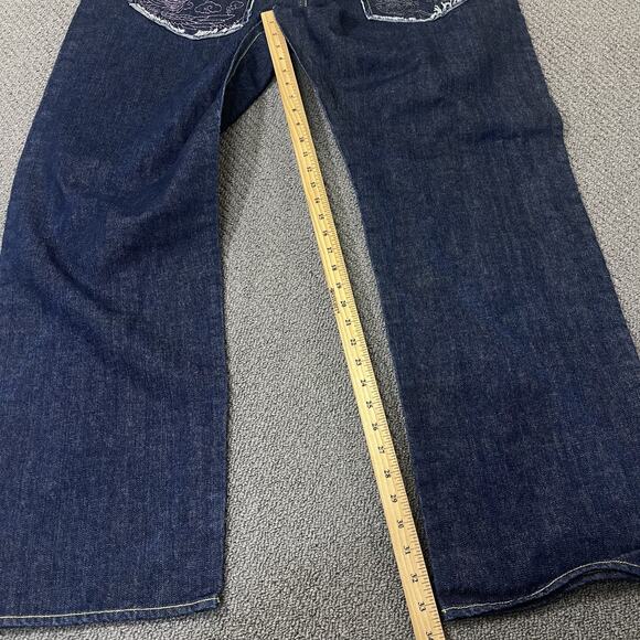 Ciano Farmer cstar Jeans Mens 44 Blue Straight Leg Gold Dragon Embroidery Denim - Picture 10 of 14